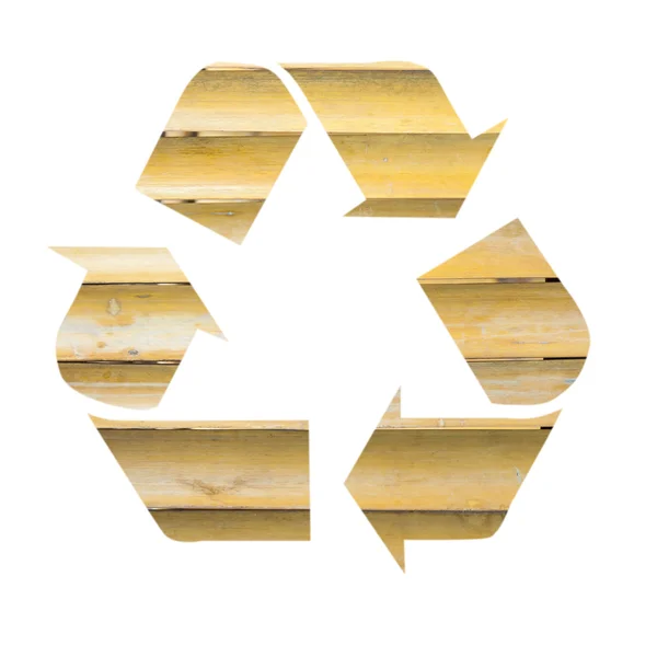 Recycle symbol with bamboo background — Stock Photo, Image