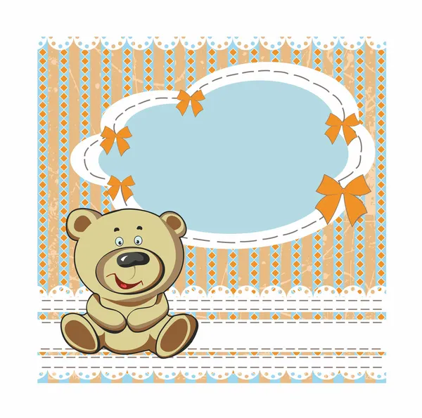 Fondo infantil con oso — Vector de stock