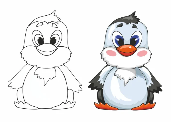 Pinguim para colorir — Vetor de Stock