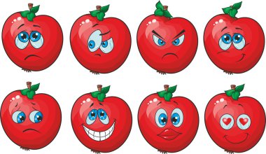 duygu karikatür kırmızı domates sebze ayarla