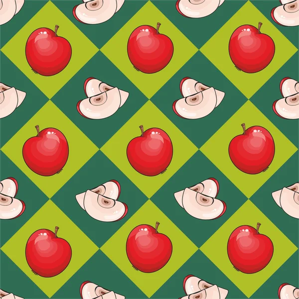 Vector maçãs sem costura fundo — Vetor de Stock