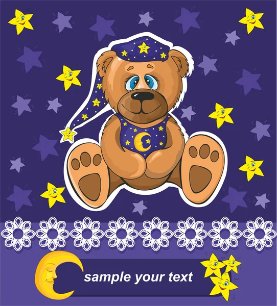 Baby card with teddy bear — Stock Vector