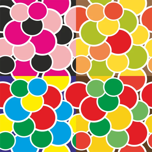 Vzorek s barevnými kruhy v kruhu — Stockový vektor