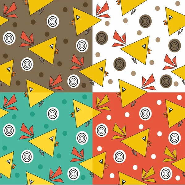 Pattern with stylized chicken — Stock Vector