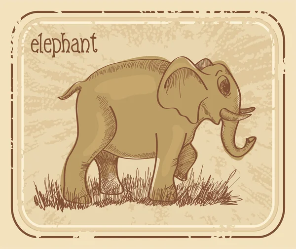 Pintura de un elefante — Vector de stock