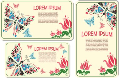 Kelebek ve çiçek kümesi