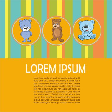 üç ayı ile bebek kartı