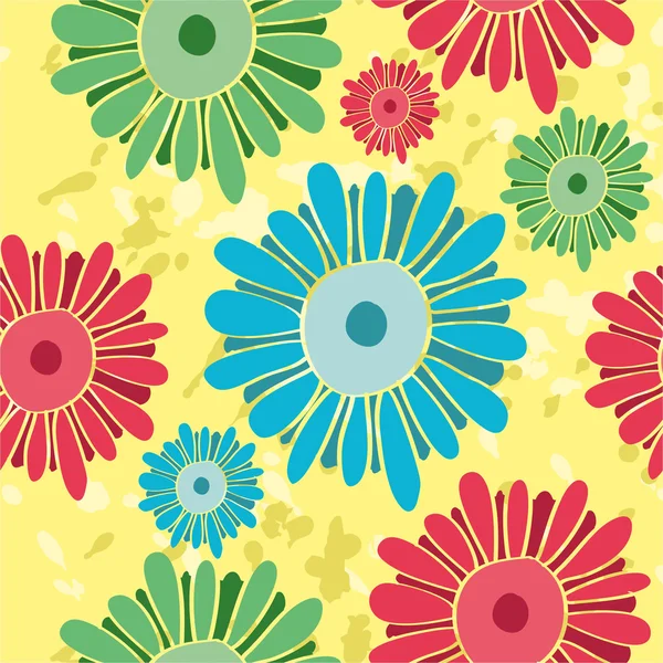 Heldere patroon met bloemen — Stockvector