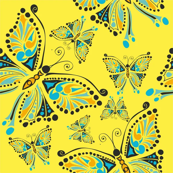 Pattern with stylized butterfly — Stock Vector