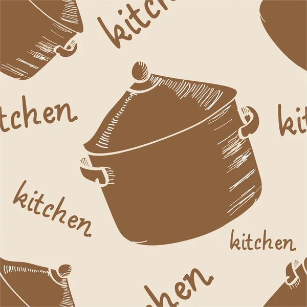 Шаблон с кухонными принадлежностями — стоковый вектор