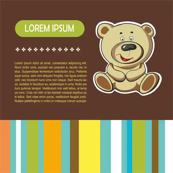 Baby card with cute teddy bear — Stock Vector