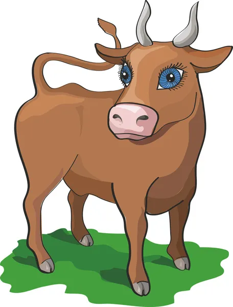 Toro sobre fondo blanco — Vector de stock