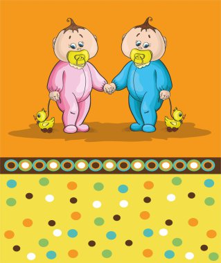 İkiz bebek kartı