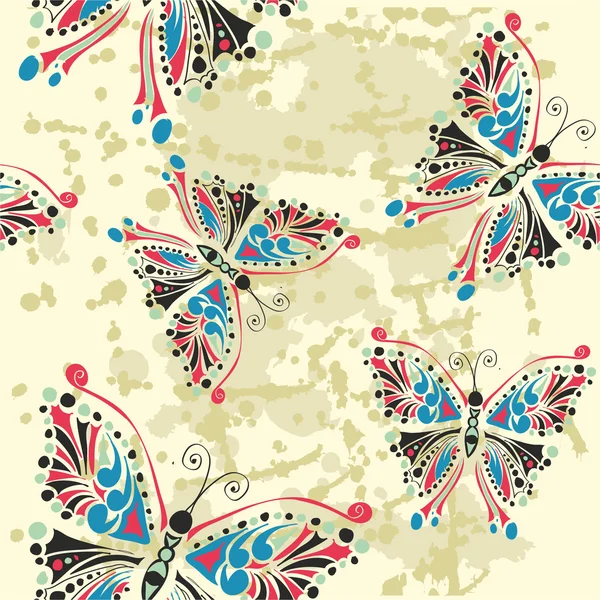 Pattern with stylized butterflies — Stock Vector