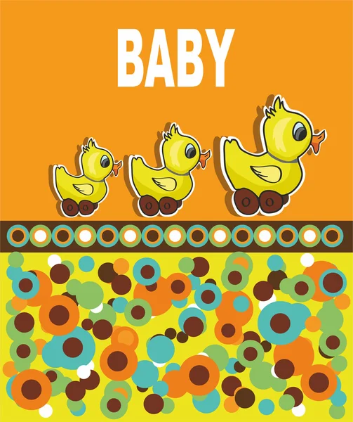 Baby card with ducks — Stock Vector