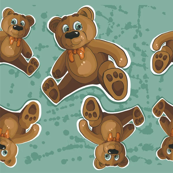 Pattern with a brown bear — Stock Vector