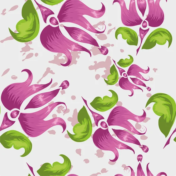 Patrón con flor rosa estilizada — Vector de stock