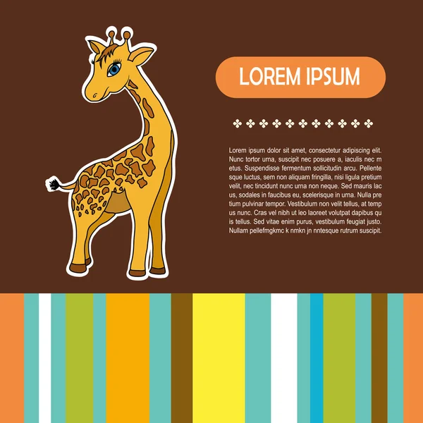 Carte bébé avec girafe — Image vectorielle