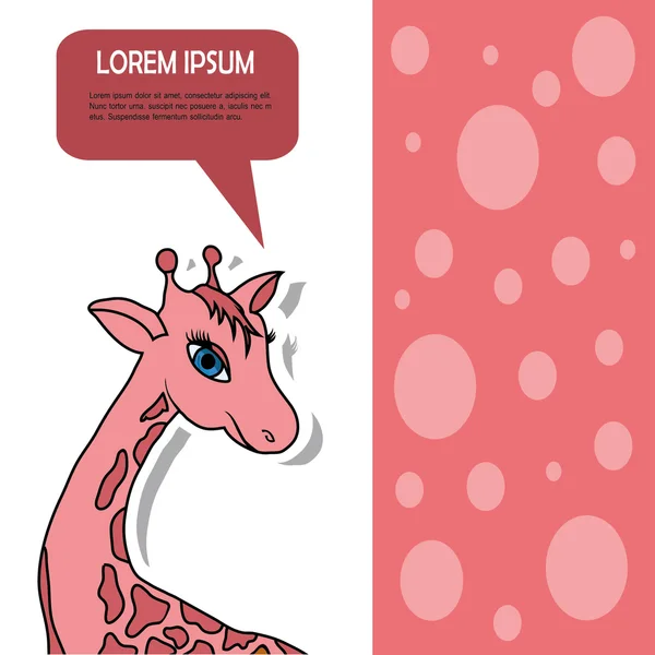 Baby rosa Karte mit Giraffe — Stockvektor