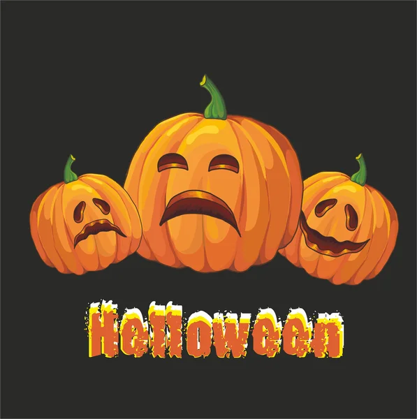 Tarjeta con calabazas para Halloween — Vector de stock