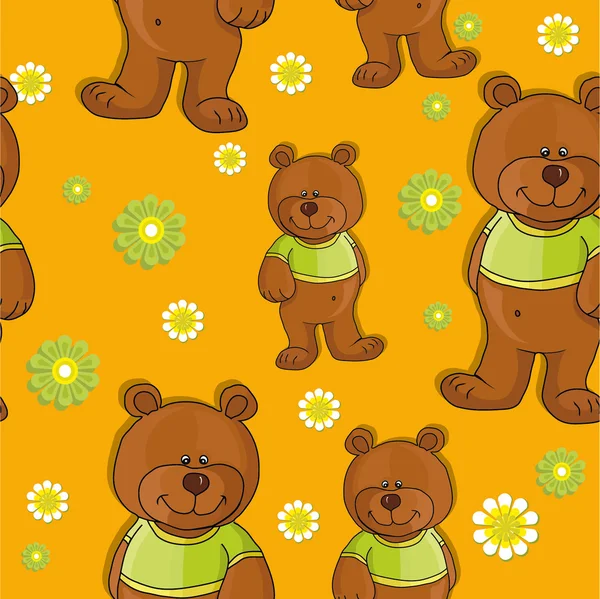 Pattern with a bear — Stock Vector
