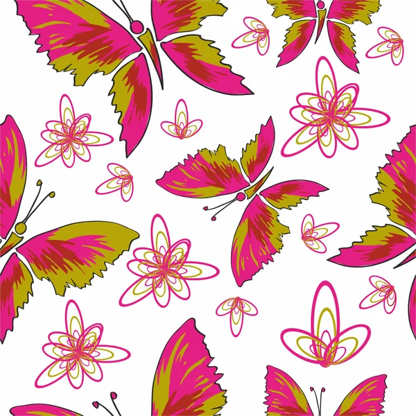 Mariposas sobre un fondo blanco — Vector de stock