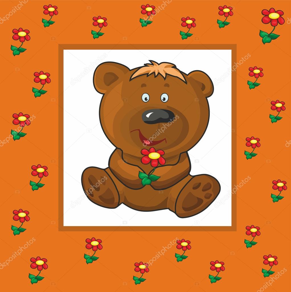 Baby card with teddy bear