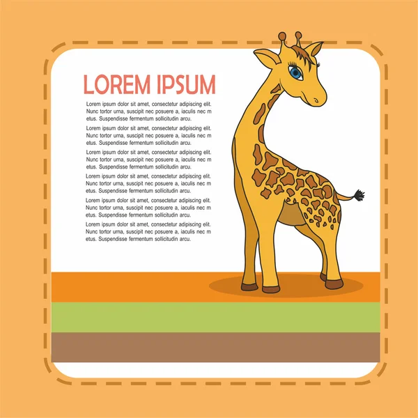 Baby card con giraffa — Vettoriale Stock