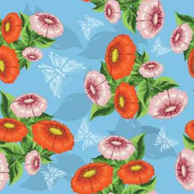 turuncu çiçekli desen