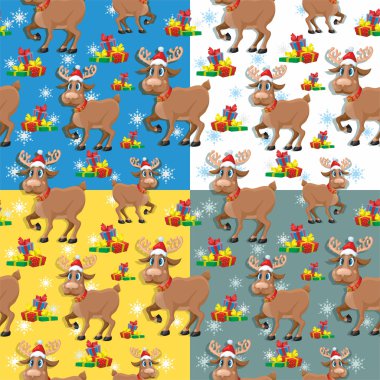 geyik ve hediyeler ile desen