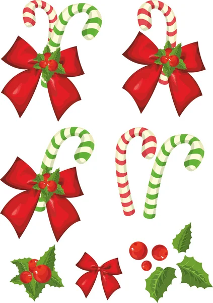 Kerstmis holly berry set met Verloopnet — Stockvector