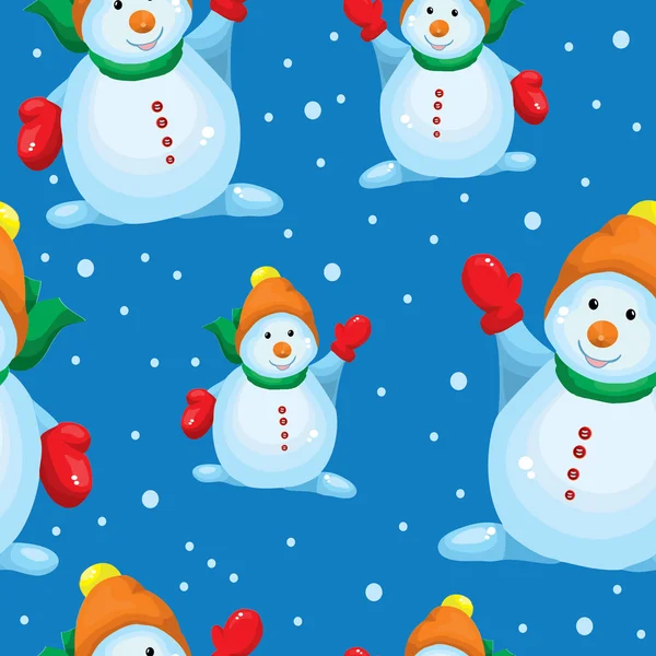 Pattern with a snowman — Stock Vector