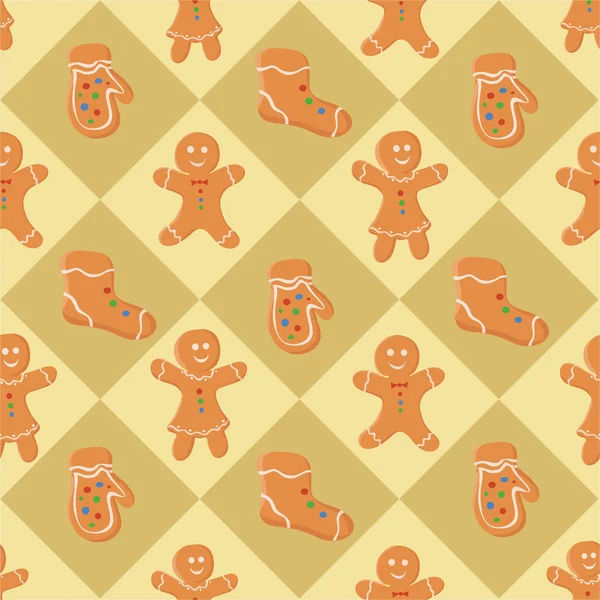 Pattern with Christmas cookies — Stock Vector