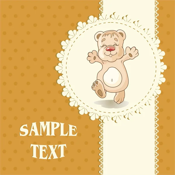 Baby shower card with teddy — Stock Vector