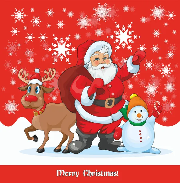 Red card with Santa Claus — Stock Vector