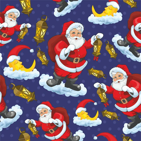 Pattern with Santa — Stock Vector