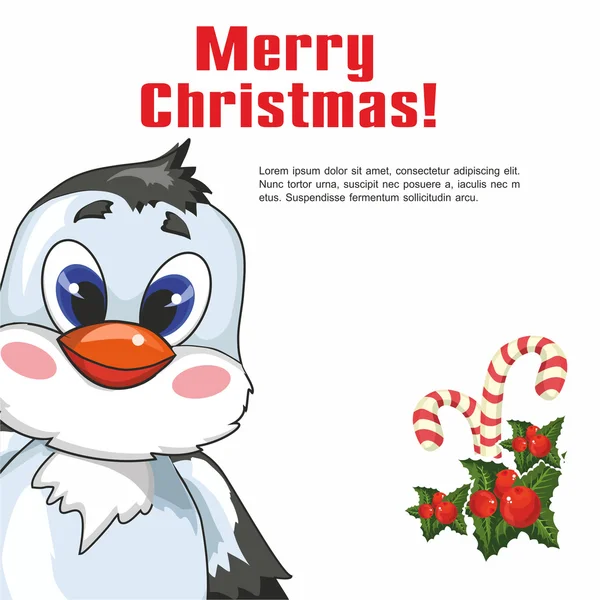 Pingüino de Navidad . — Archivo Imágenes Vectoriales