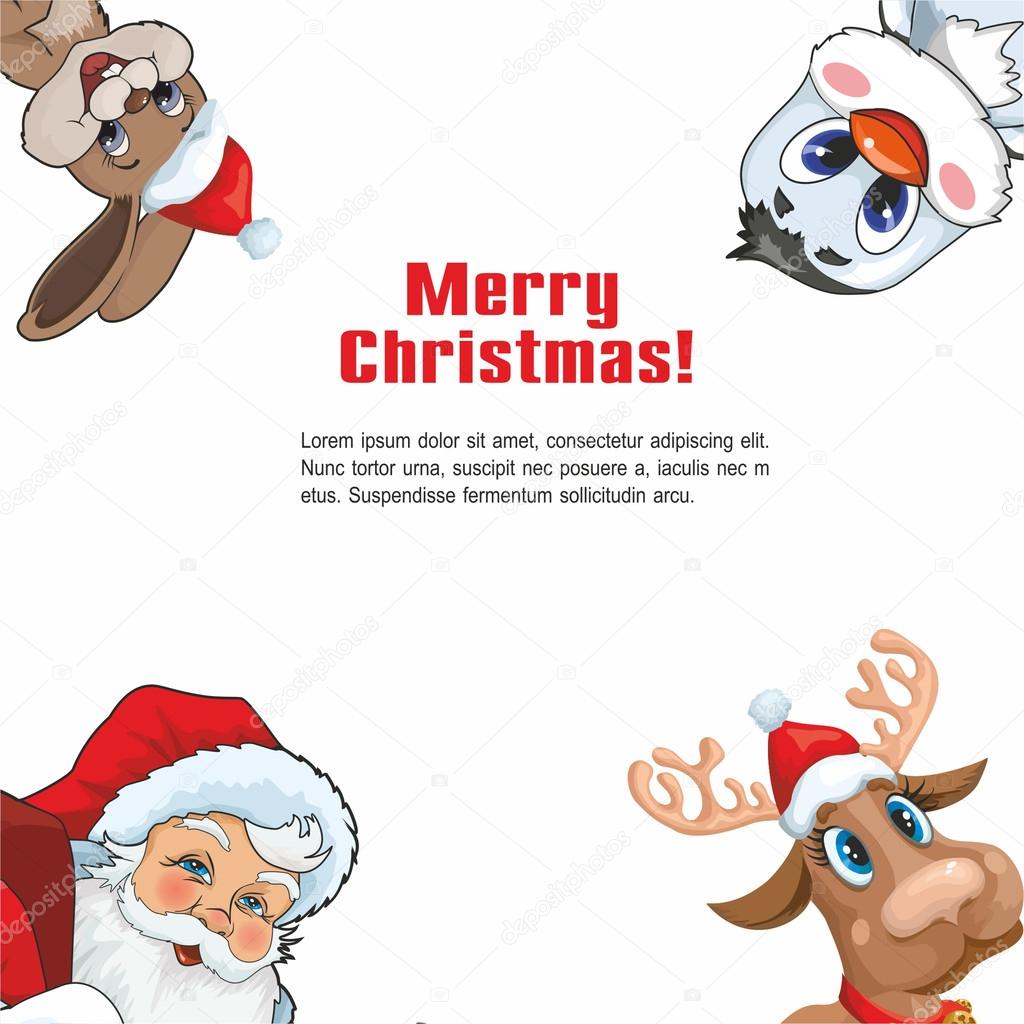 Santa Claus, deer, rabbit and Penguin