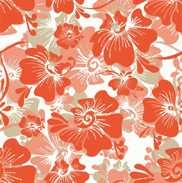 Patroon met abstracte bloemen op een witte achtergrond — Stockvector