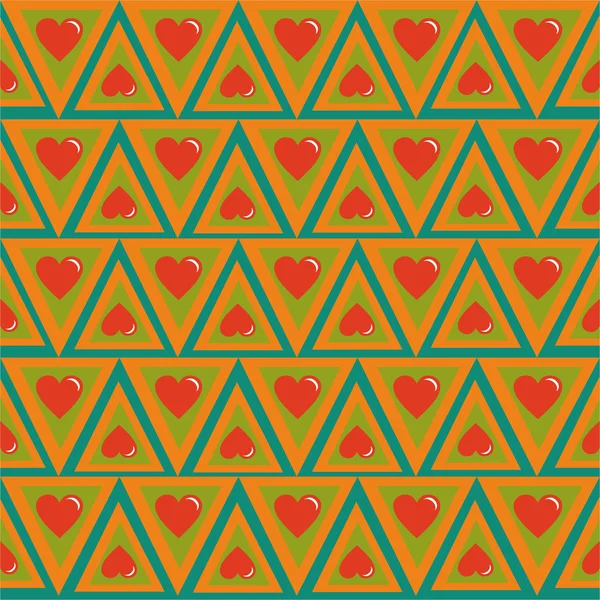 Muster mit Dreiecken auf grünem Hintergrund — Stockvektor