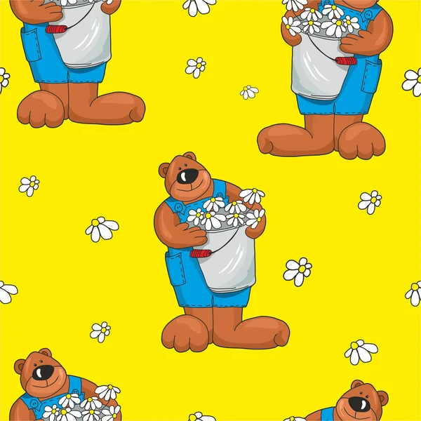 Pattern with bears — Wektor stockowy