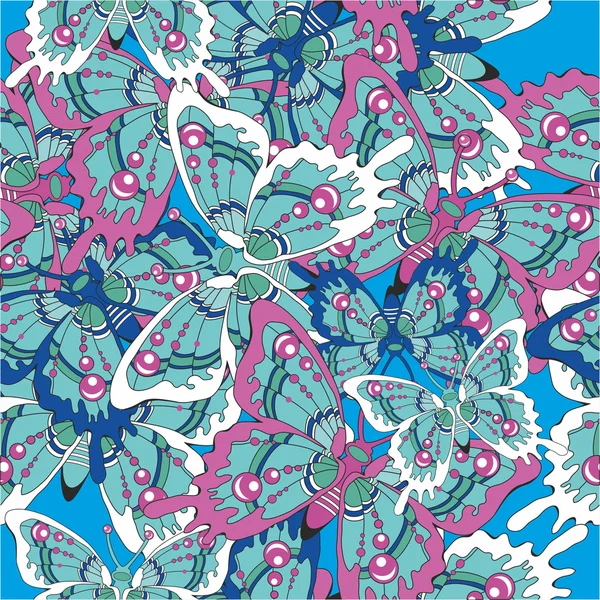 Pattern with butterflies — Stock Vector
