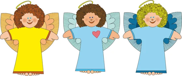 Set of angels — Stock Vector