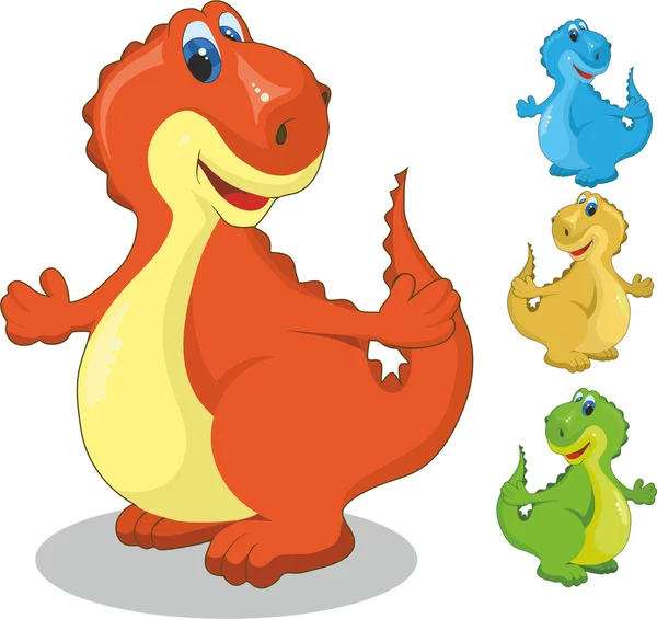 Dinosaurios de colores — Vector de stock