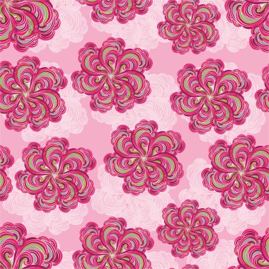 soyut çiçekli desen