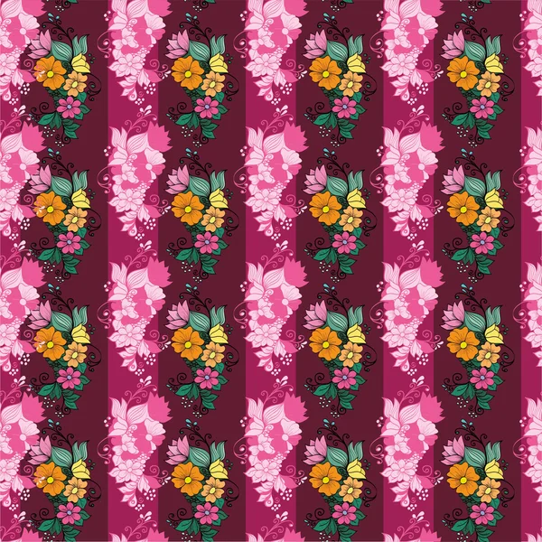 Patroon met florale ornament — Stockvector