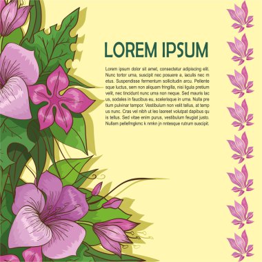 lily çiçekler ile sarı şablonu
