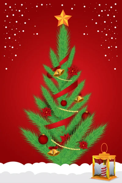 Yıldız ve topları ile Noel ağacı