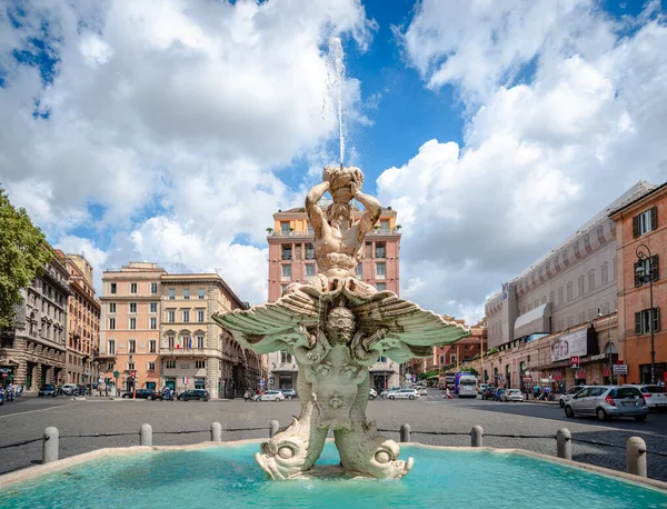 Rome Italy September 2014 Fontana Del Tritone Piazza Barberini Landmark — ストック写真