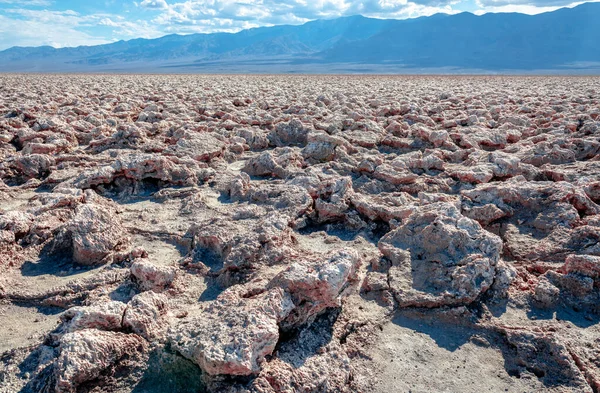 Devil Golf Course Large Salt Pan Floor Death Valley National — 图库照片